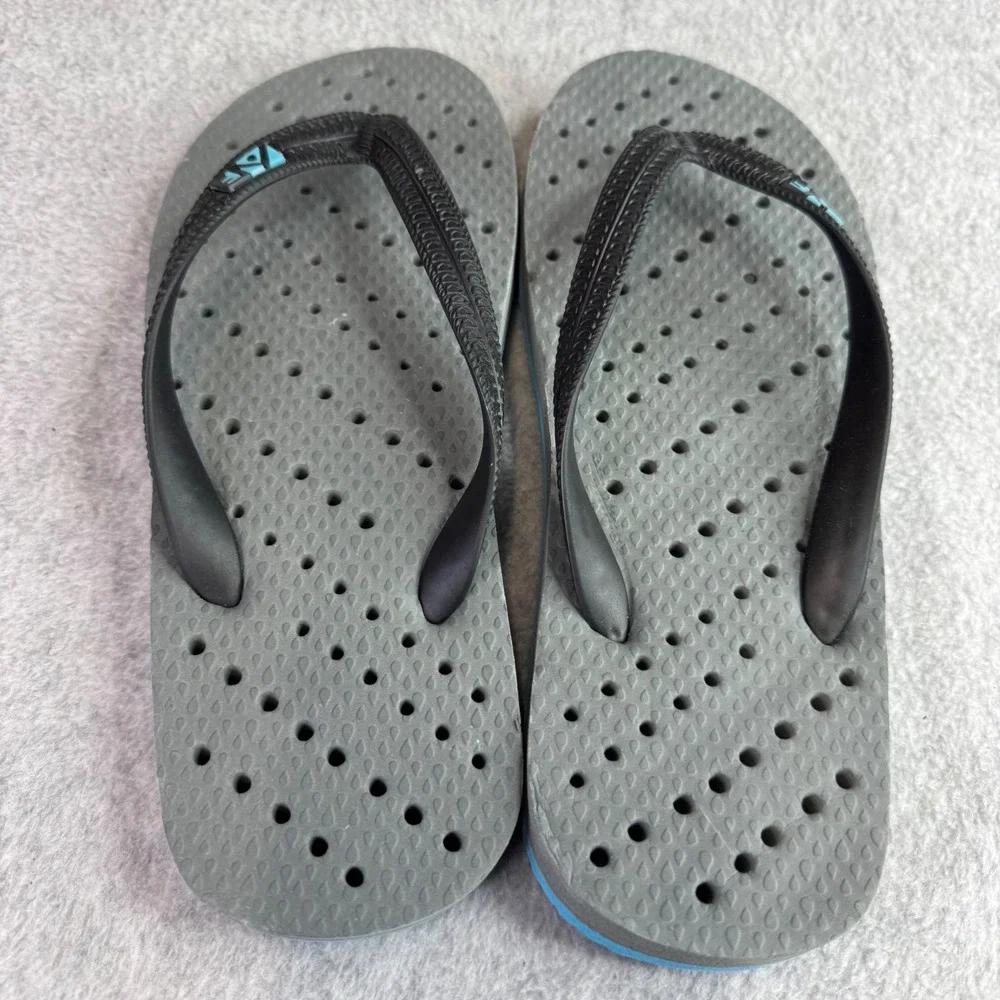 Aqua Flops Flip Flops Mens Size‎ 7/8 Shower Shoes Grey Blue Thong Sandals